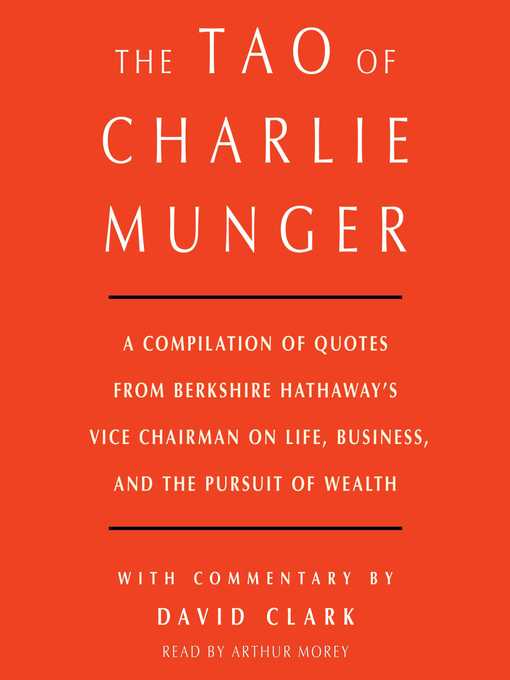 Title details for Tao of Charlie Munger by David Clark - Available